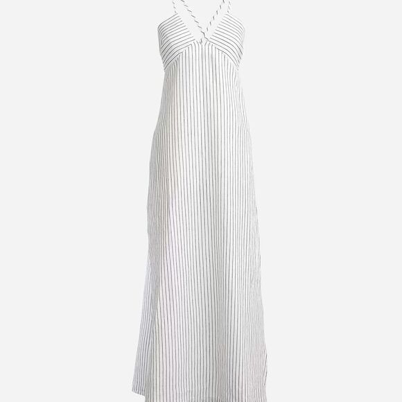 NWT J. Crew Cross-back beach dress in striped linen-cotton blend - Picture 6 of 10